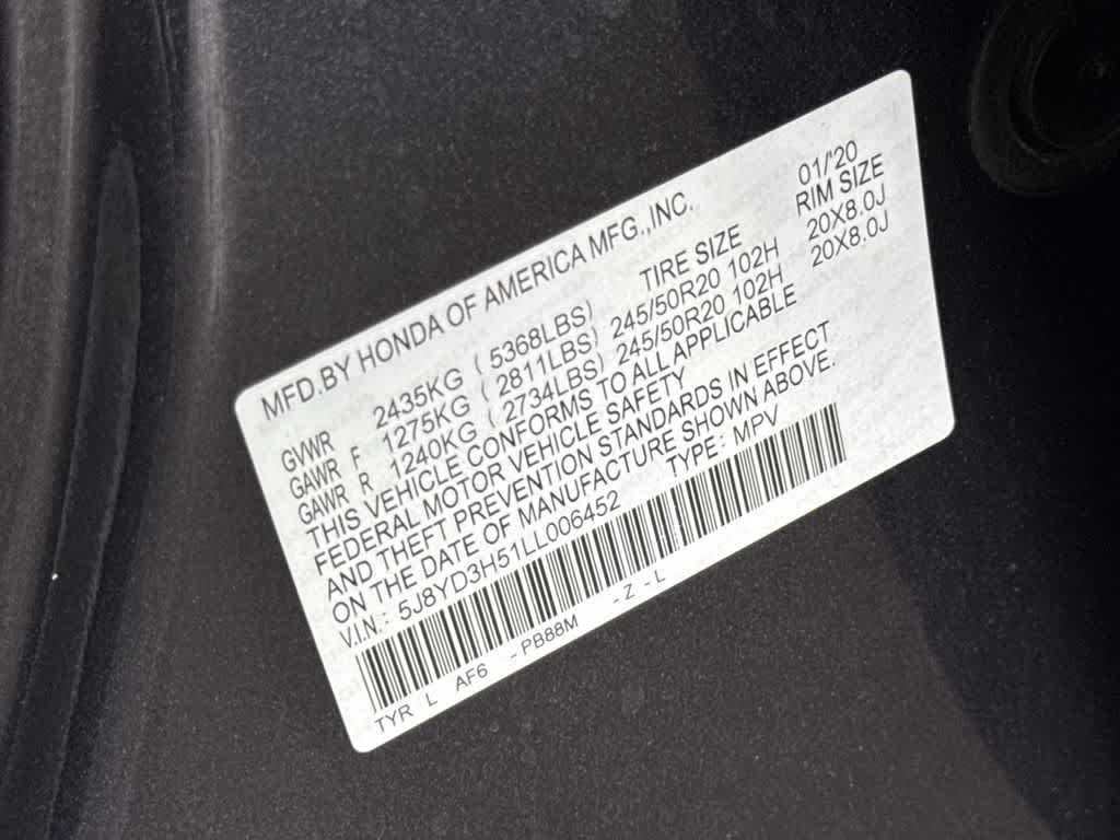 2020 Acura MDX w/Technology Pkg