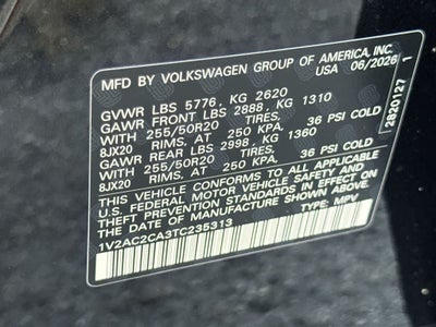 2026 Volkswagen Atlas Cross Sport 2.0T SEL R-Line Black
