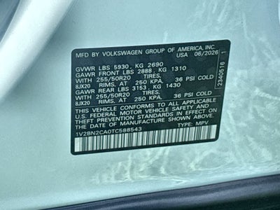 2026 Volkswagen Atlas 2.0T SEL