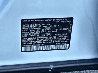 2026 Volkswagen Atlas 2.0T SEL