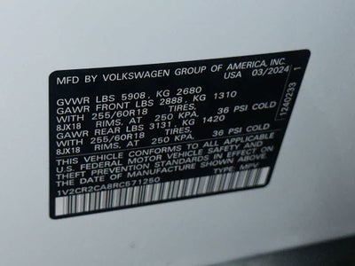 2024 Volkswagen Atlas 2.0T Peak Edition SE w/Technology