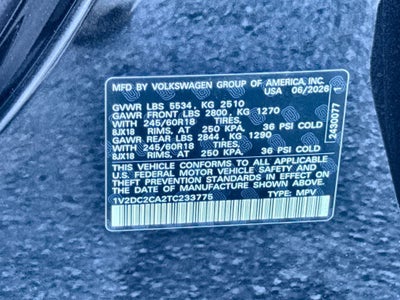 2026 Volkswagen Atlas Cross Sport 2.0T SE