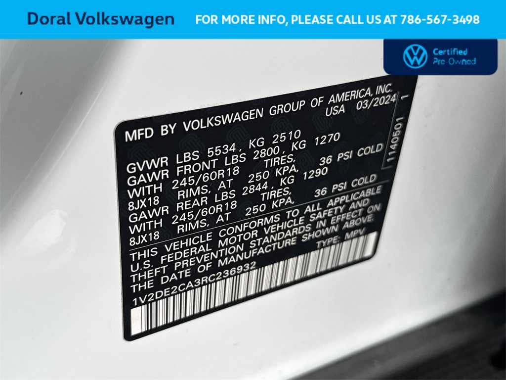 2024 Volkswagen Atlas Cross Sport 2.0T SE