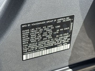 2026 Volkswagen Atlas 2.0T SE