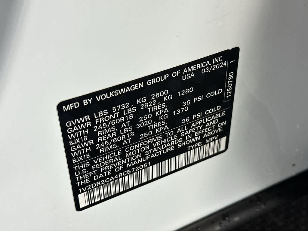 2024 Volkswagen Atlas 2.0T SE