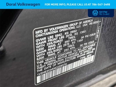 2022 Volkswagen Atlas Cross Sport 3.6L V6 SE w/Technology