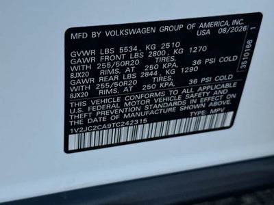 2026 Volkswagen Atlas Cross Sport 2.0T SE w/Technology