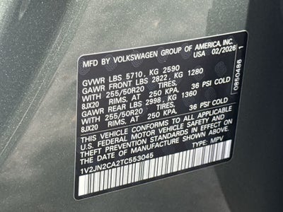 2026 Volkswagen Atlas 2.0T SE w/Technology