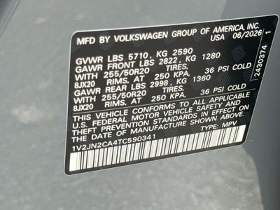 2026 Volkswagen Atlas 2.0T SE w/Technology