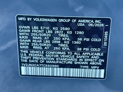 2026 Volkswagen Atlas 2.0T SE w/Technology