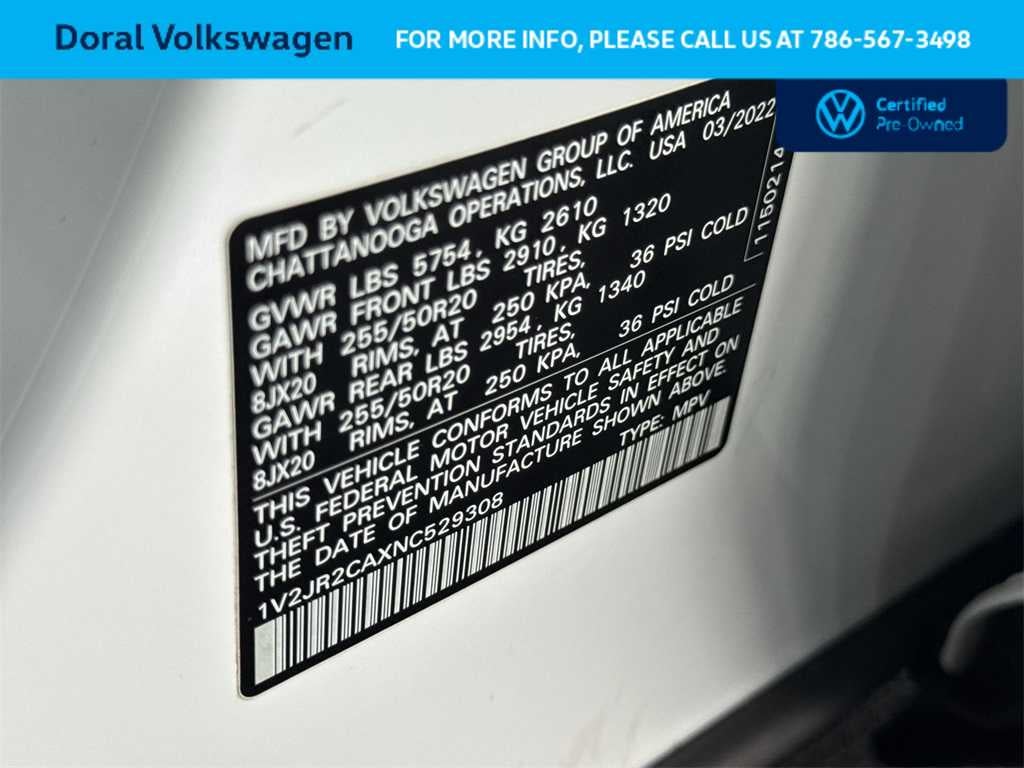 2022 Volkswagen Atlas 3.6L V6 SE w/Technology