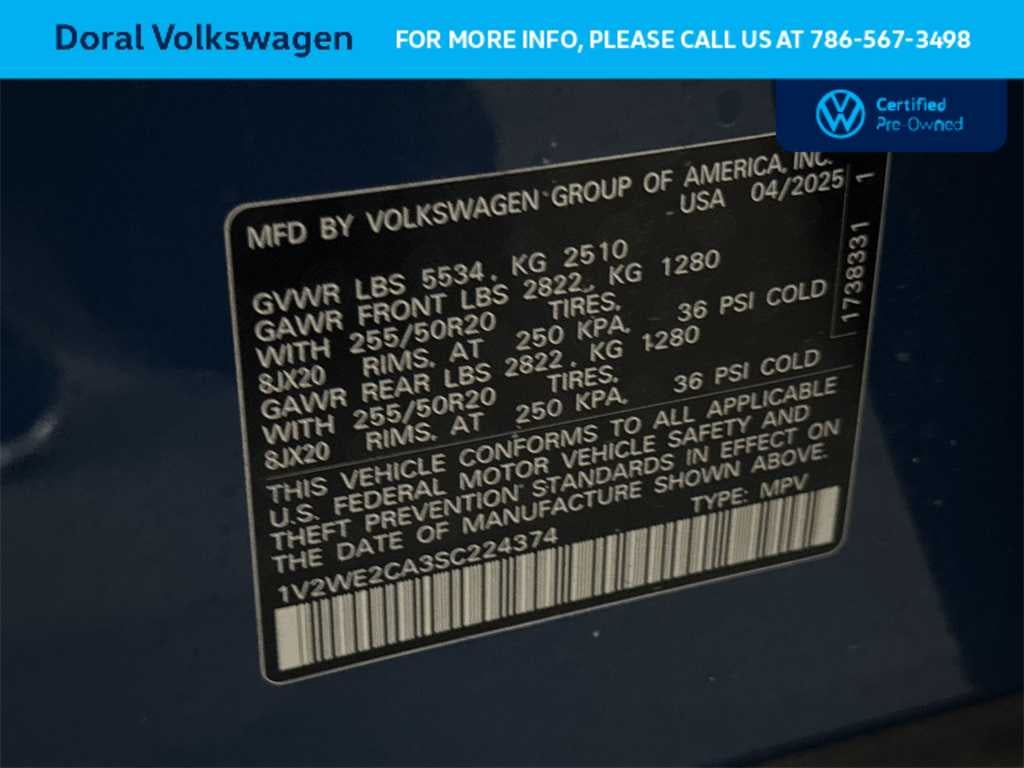 2025 Volkswagen Atlas Cross Sport 2.0T SE w/Technology