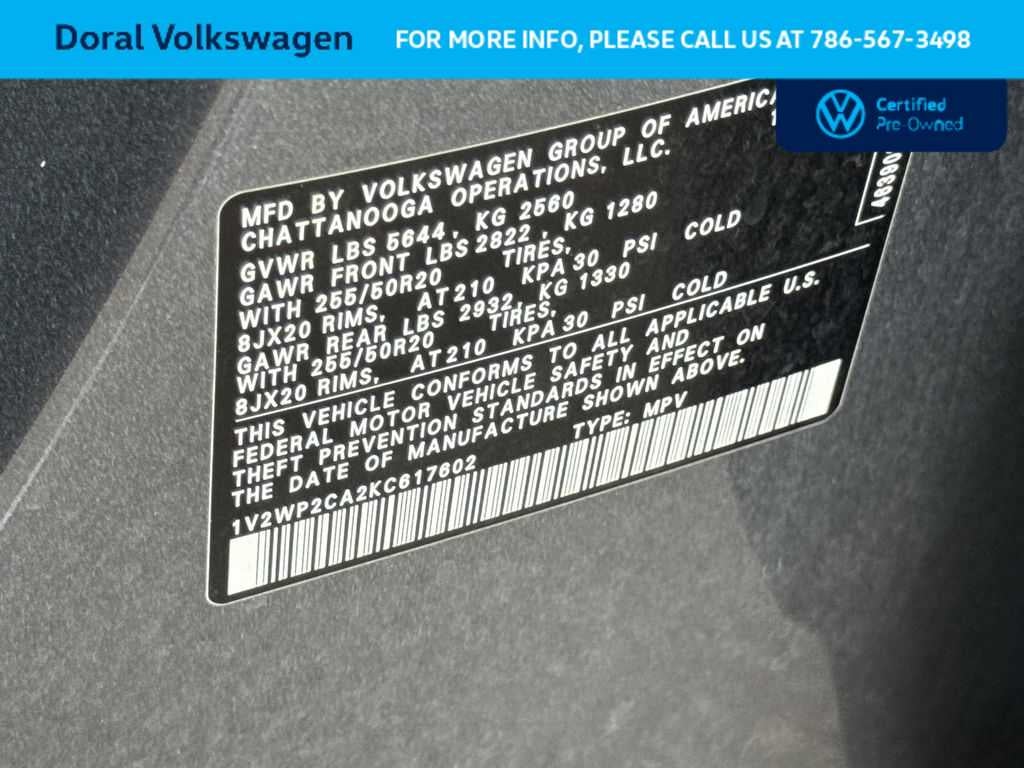 2019 Volkswagen Atlas 2.0T SE w/Technology